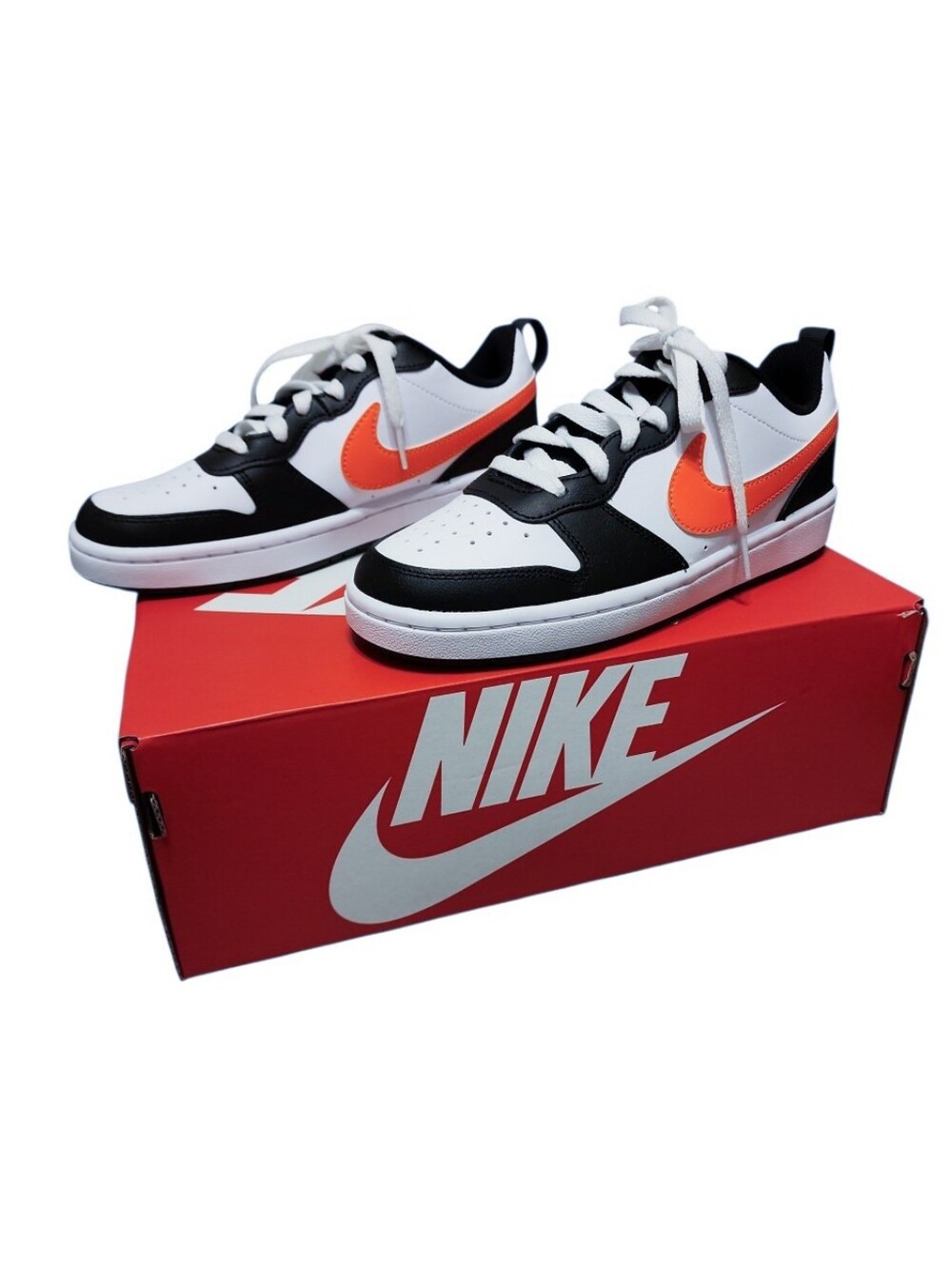 Nike Court Borough Low 2 In White, Black & Orange